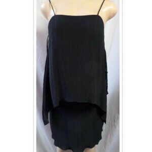 "ANN TAYLOR" BLACK OVERLAY TOP CASUAL SHIFT GAUZY SWING DRESS SIZE: 6 NWT $120